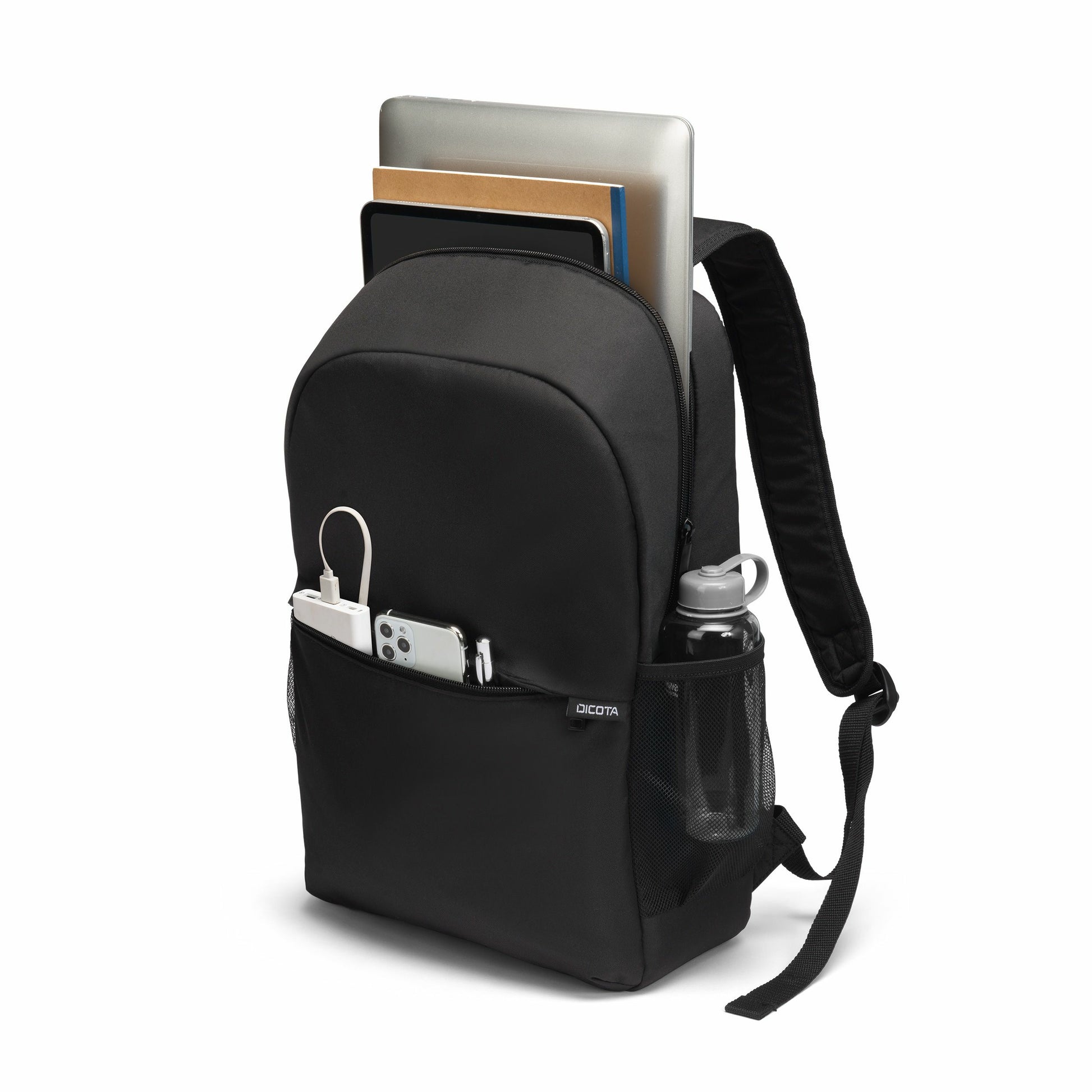 DICOTA Notebook-Rucksack ONE D32085-RP – rPET-Polyester – Schwarz, 275 × 120 × 440 mm