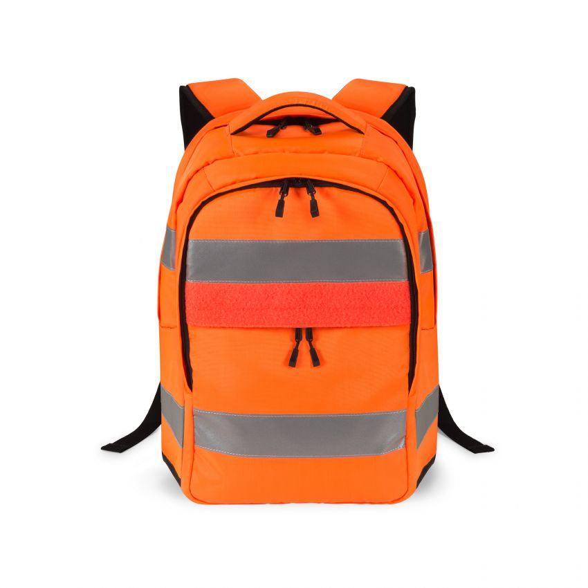 DICOTA Rucksack HI-VIS – Notebook-Rucksack – 25 l, rPET, orange, Reflexstreifen