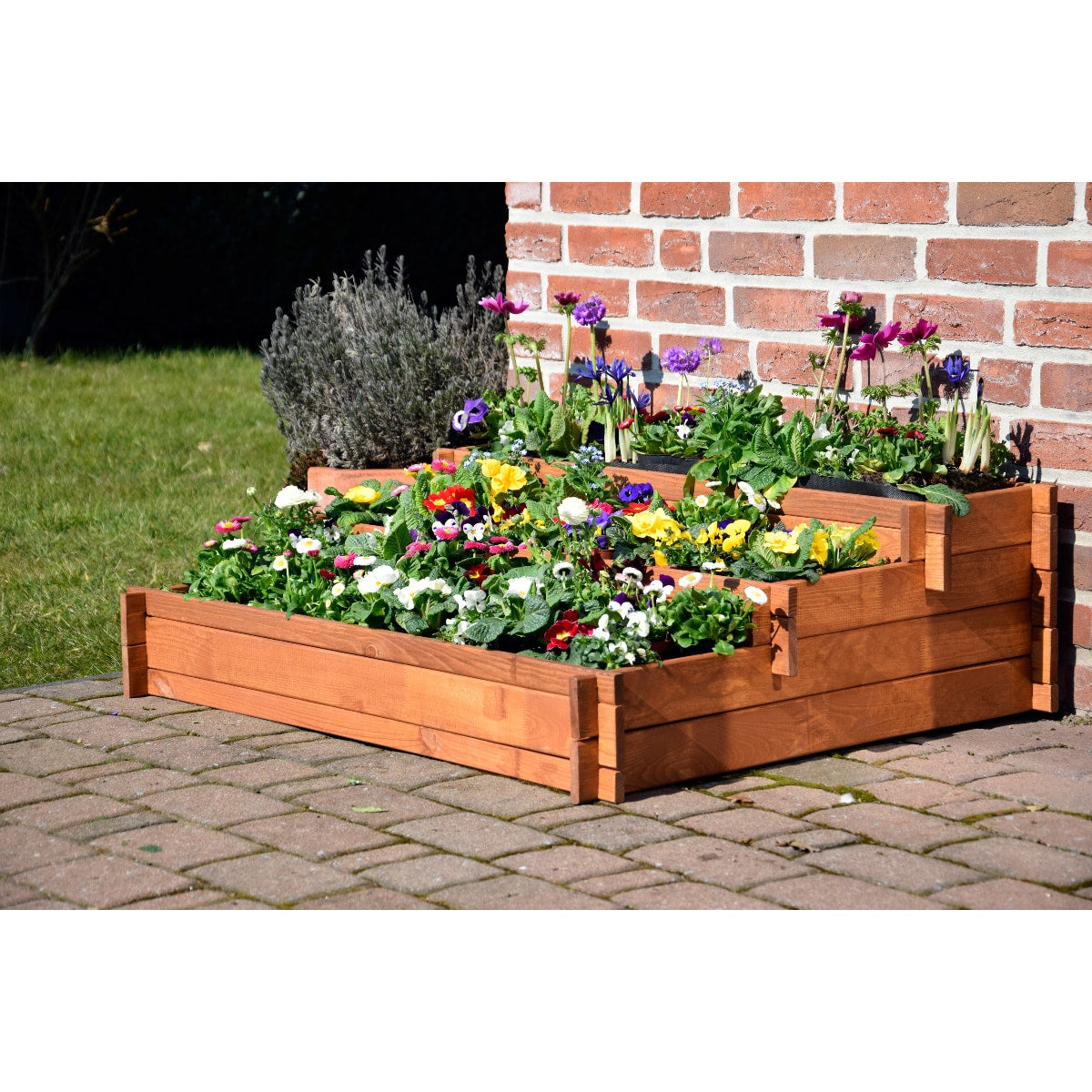 Dobar Pflanzbeet – 110 × 88 × 36 cm – Kiefernholz & Kunststoff, Braun