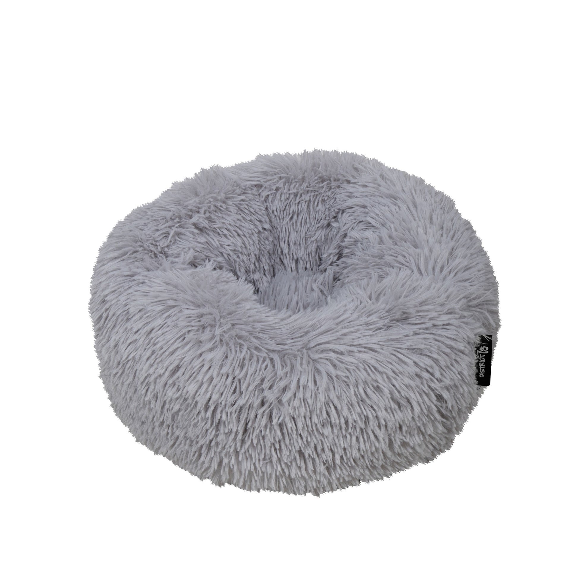 District 70 Donut Haustier-Bett – 60 × 60 × 20 cm, Polyester, Anti-Rutsch-Basis, Hellgrau