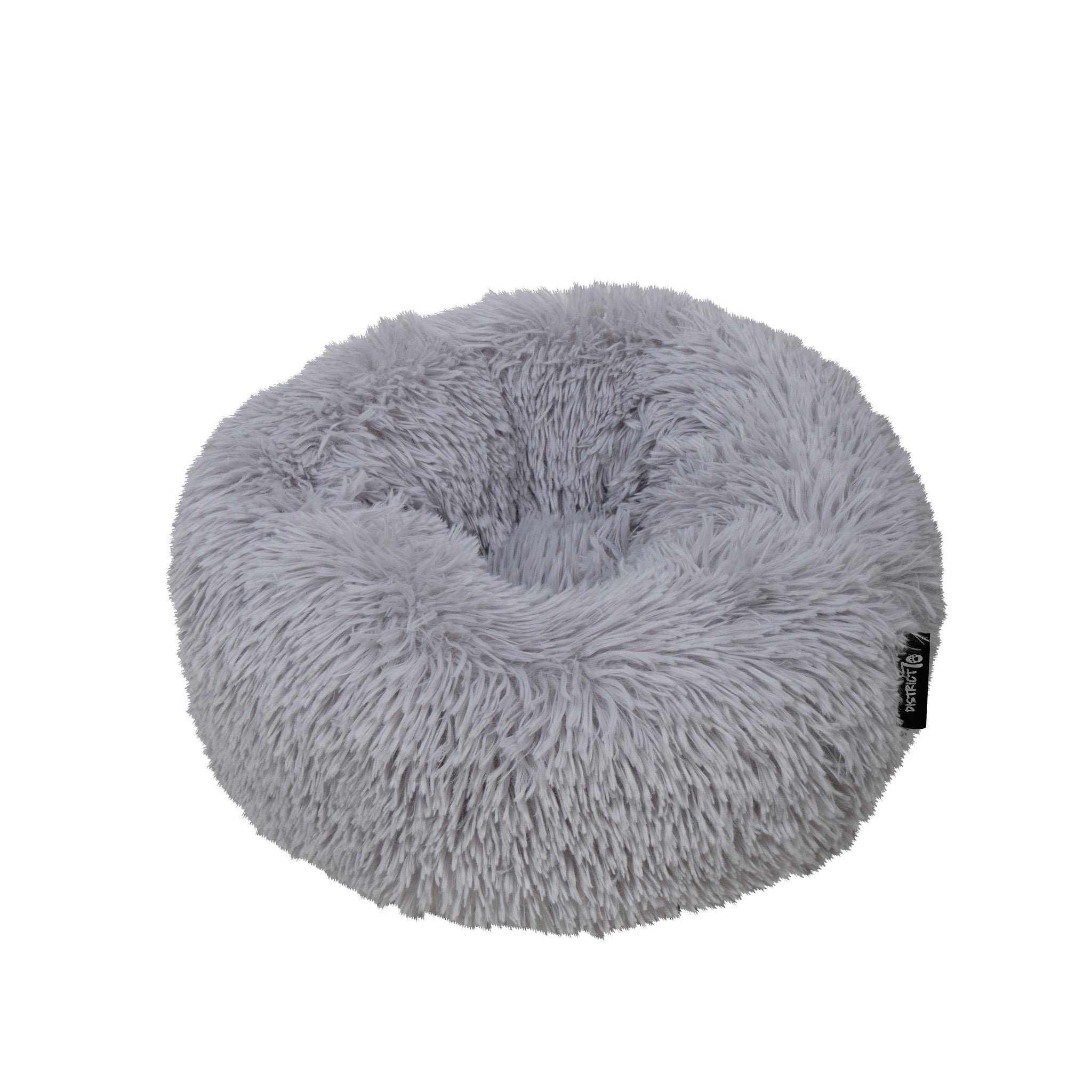 District 70 Donut Haustier-Bett – 60 × 60 × 20 cm, Polyester, Anti-Rutsch-Basis, Hellgrau