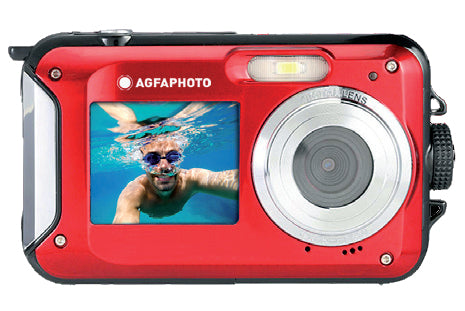 AgfaPhoto Realishot Wp8000 Action – Unterwasserkamera, 1/3,06", 24 MP, wasserdicht bis 3 m, 2K, Rot