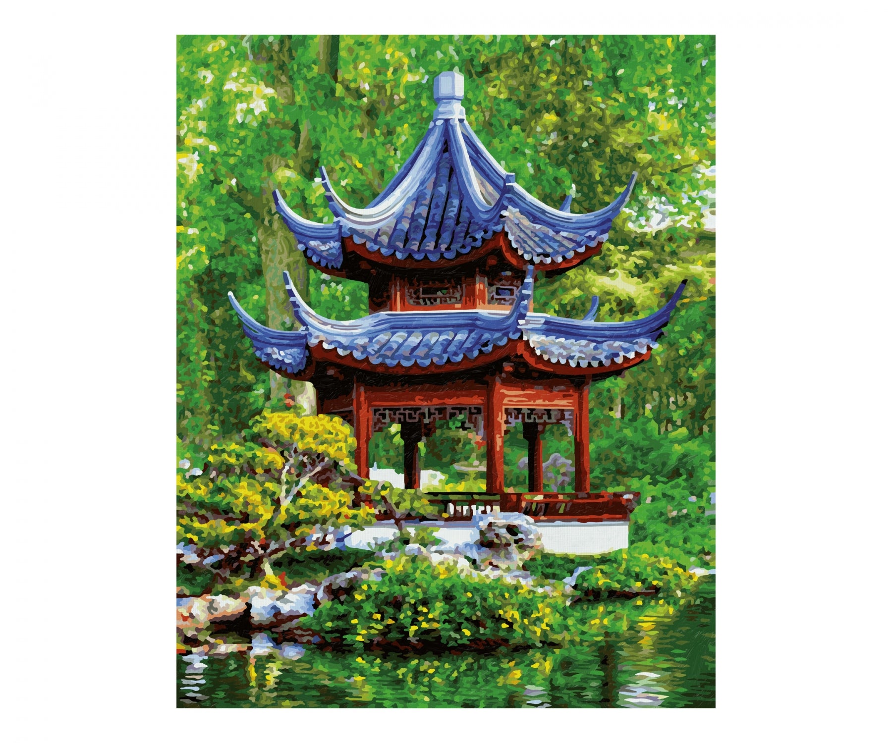 Schipper Malen-nach-Zahlen-Set – Pagode im japanischen Garten – 40 × 50 cm – ab 8 Jahren