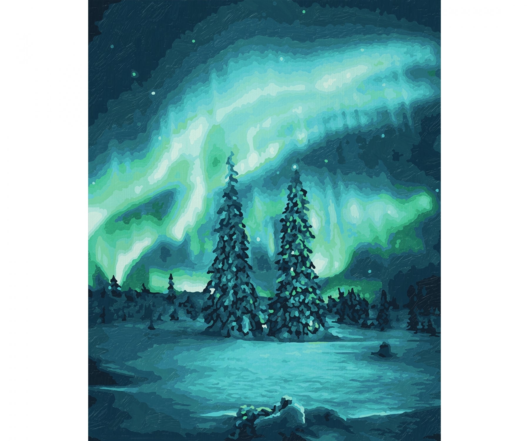 Schipper Malen-nach-Zahlen-Set – Polarlichter – 40 × 50 cm – inkl. Acrylfarben & Pinsel – ab 12 Jahren