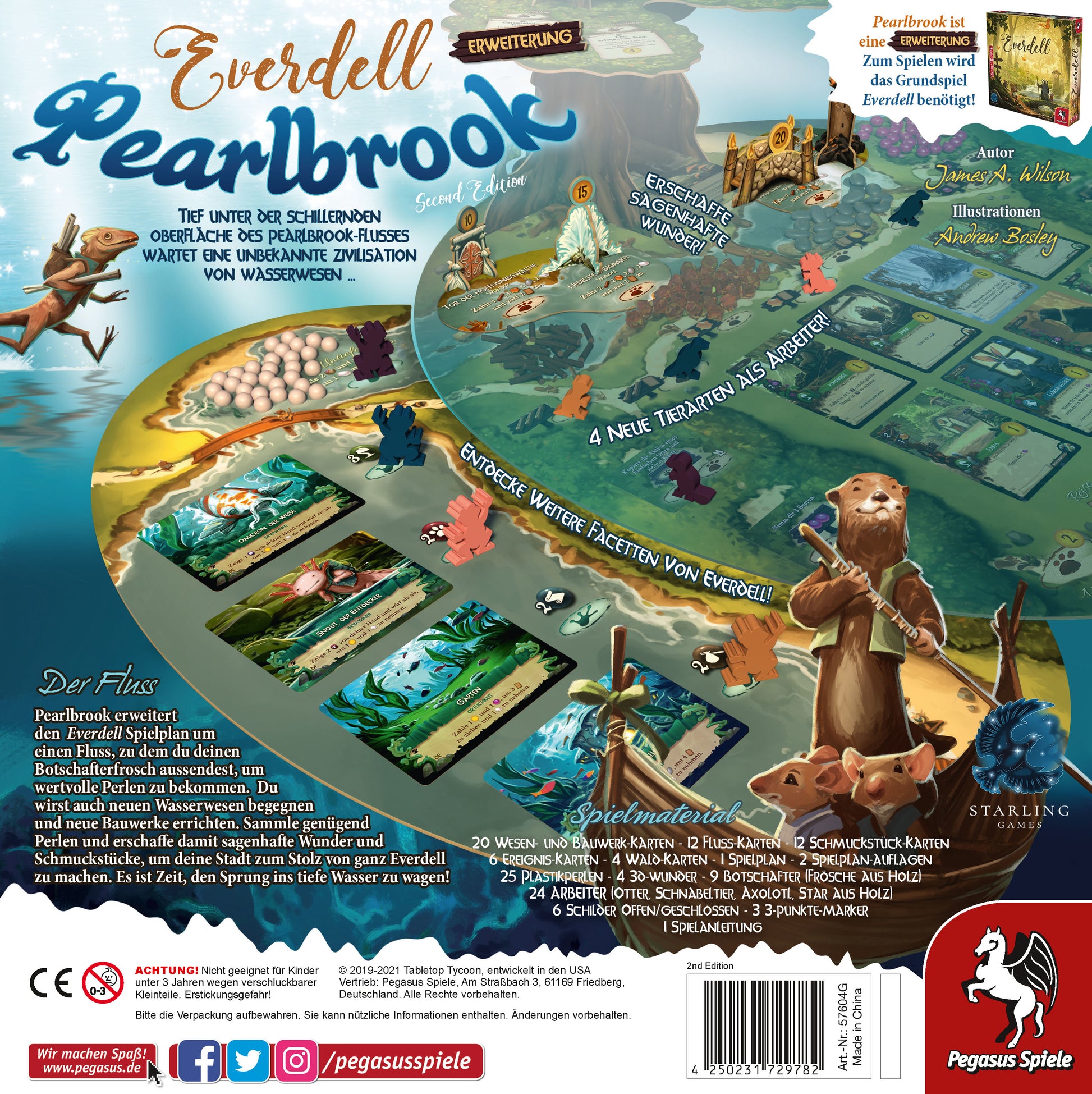 Pegasus Everdell: Pearlbrook – Erweiterung, für Everdell, 2–4 Spieler, ab 10 Jahren, 90–120 Min., DE
