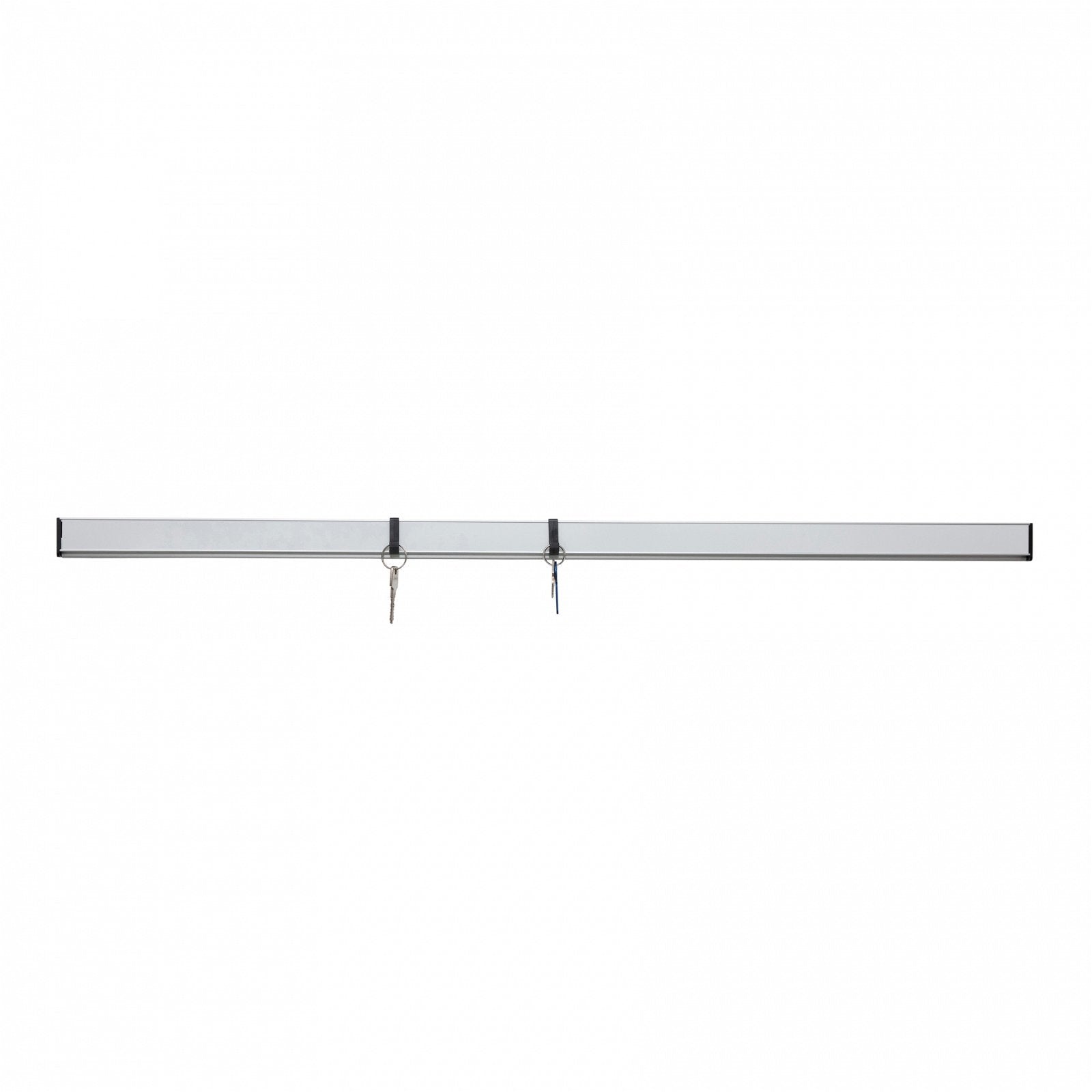 MAUL Wandhalterung 6248408 – durchgeschraubt, magnethaftend, mit 2 Haken – Silber – Aluminium – 1'000×42 mm