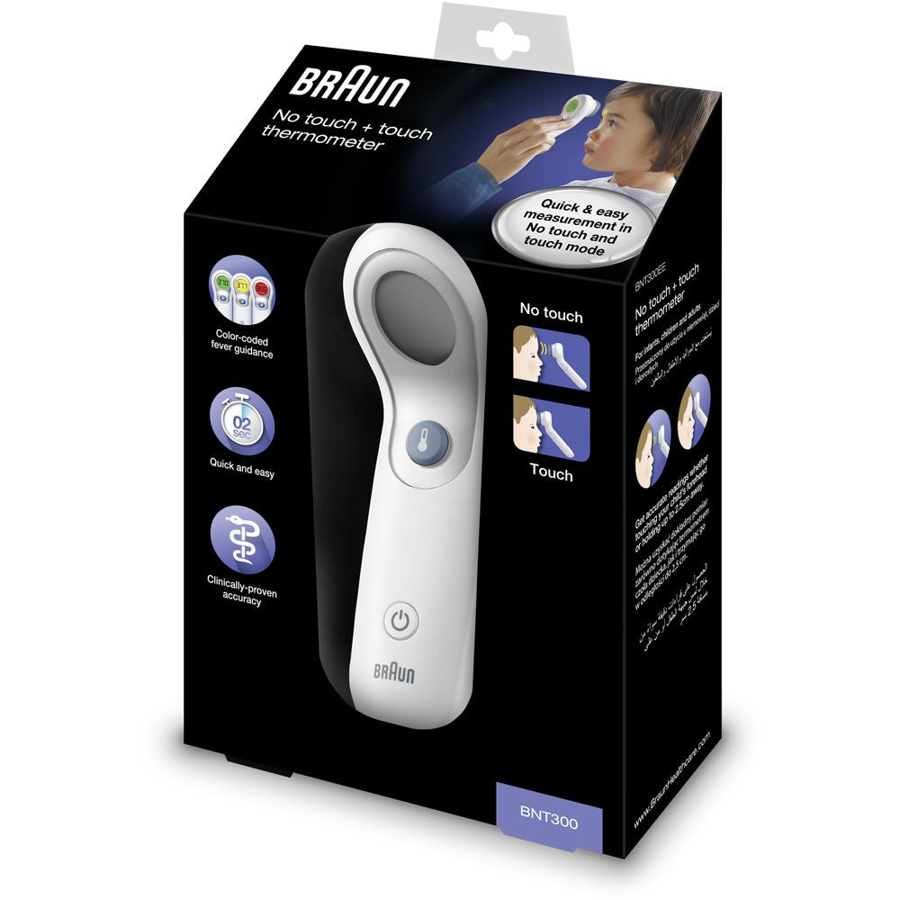 Braun Fernabtastthermometer – NoTouch + touch, 2 s Messzeit, Stirn, weiss
