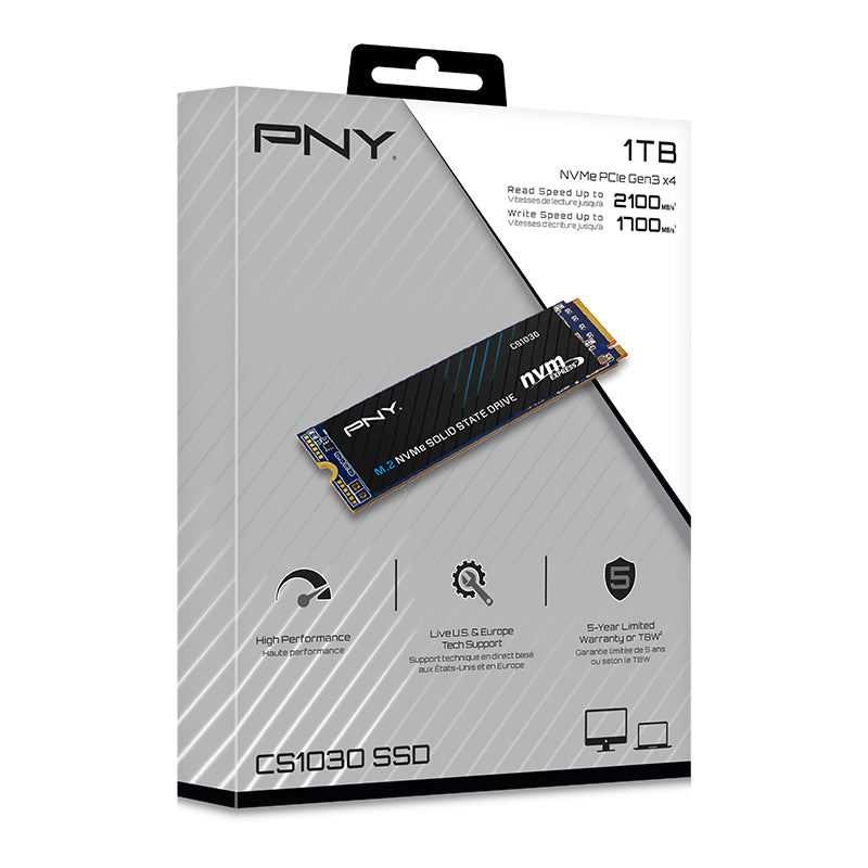 PNY CS1030 1 TB – M.2 2280, NVMe, PCIe 3.0 x4