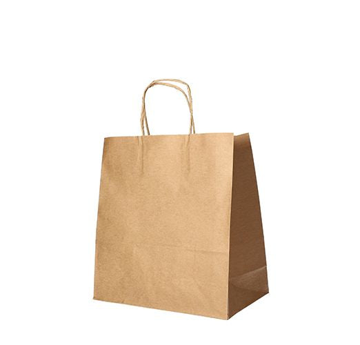 Papstar Papierbeutel – Braun, Kraftpapier, 26 × 25 × 17 cm, 25 Stück