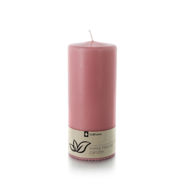 Balthasar Zylinderkerze – Ø 6 × 15 cm – rosa – 55 h