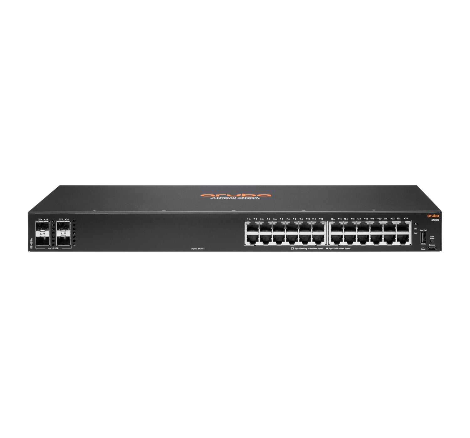 HPE Aruba Switch CX 6000 24G 4SFP R8N88A – Managed Switch – 24×GbE, 4×SFP, L3, 1U