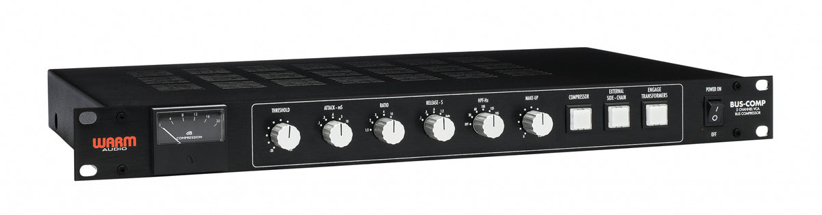 Warm Audio BUS-COMP – Kompressor & Gate, 2 Kanäle, 1U, 6,35 mm Klinke, XLR, Schwarz