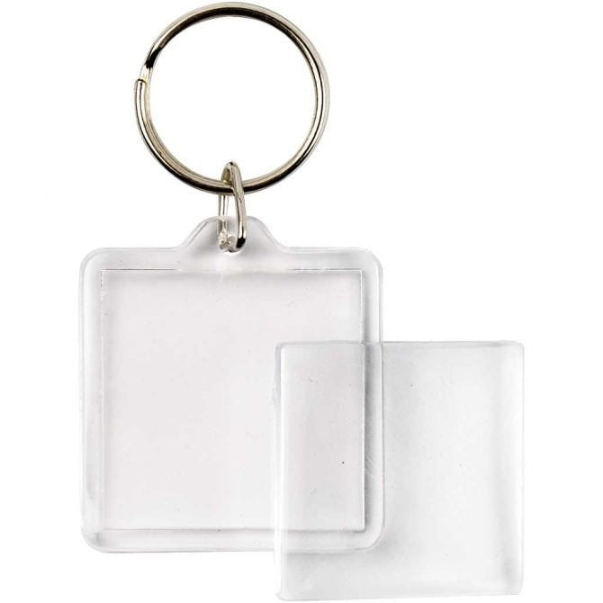 Creativ Company Foto-Schlüsselanhänger – Acryl, Transparent, Fotoformat 40 × 40 mm