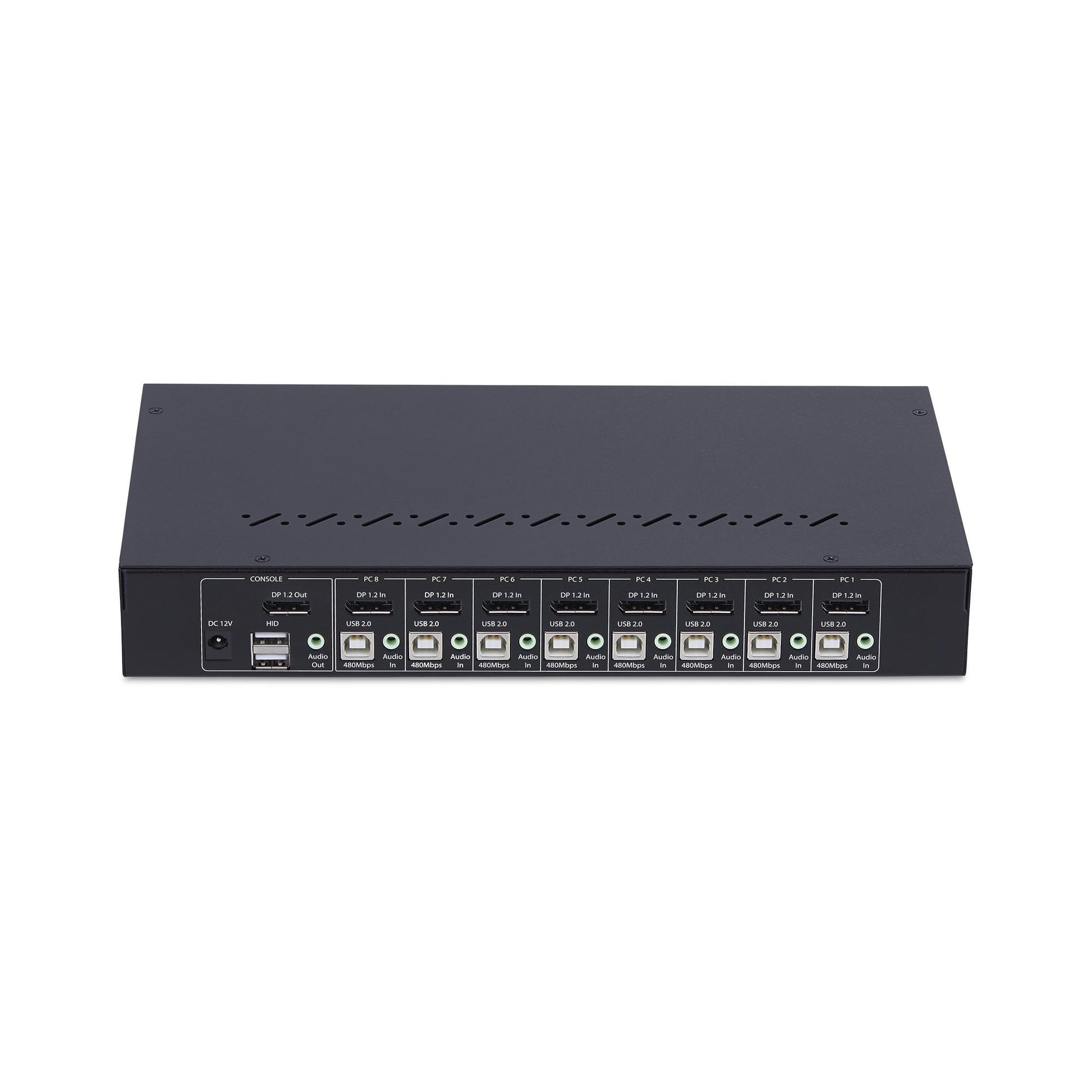 StarTech.com 8-Port DP KVM-Switch – 4K/60 Hz, USB 2.0-Hub, Audio, 1U Rack