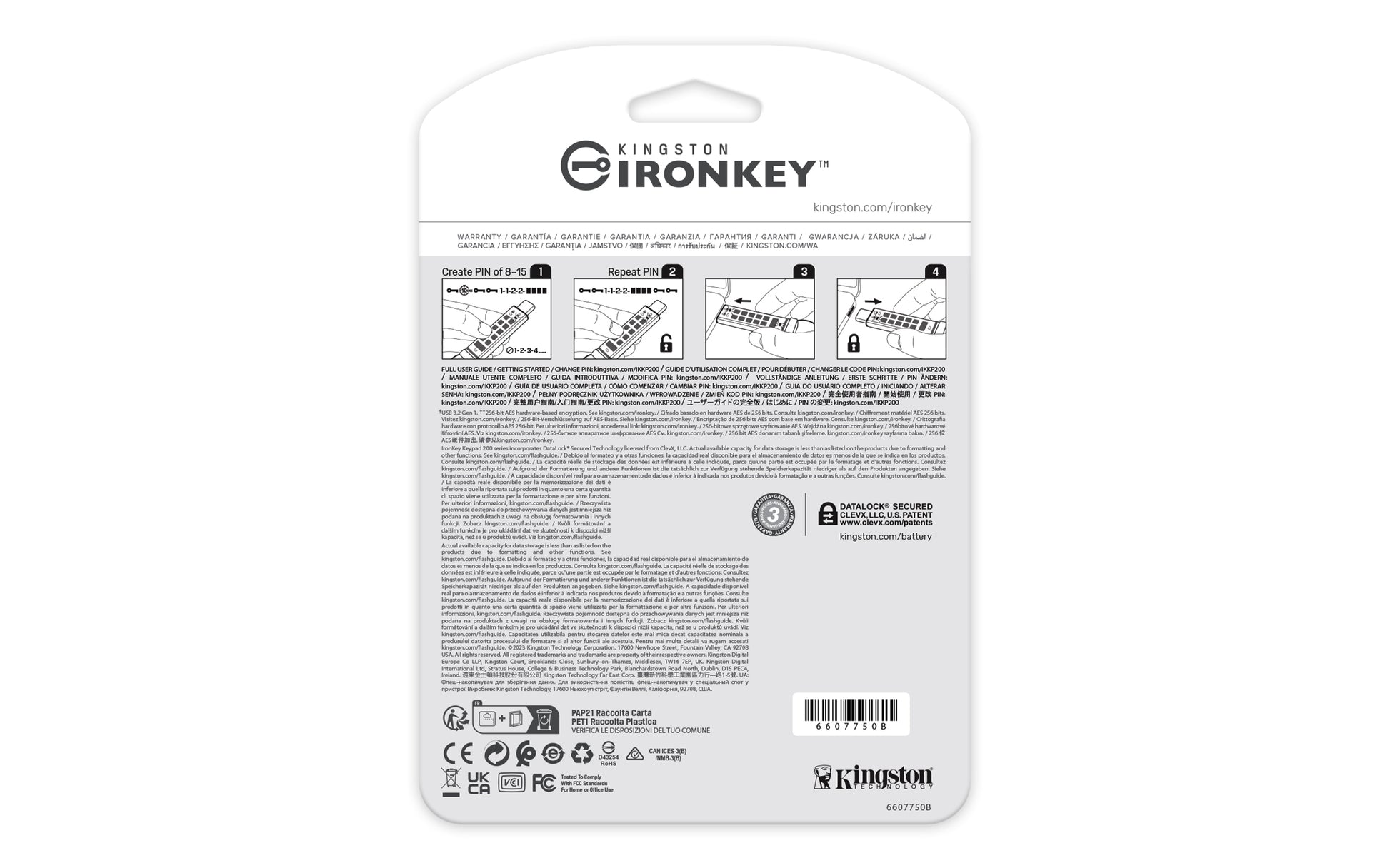 Kingston Technology Kingston IronKey Keypad 200C USB-Stick – 512 GB, USB-C, FIPS 140-3 Level 3 (ausstehend); AES-256