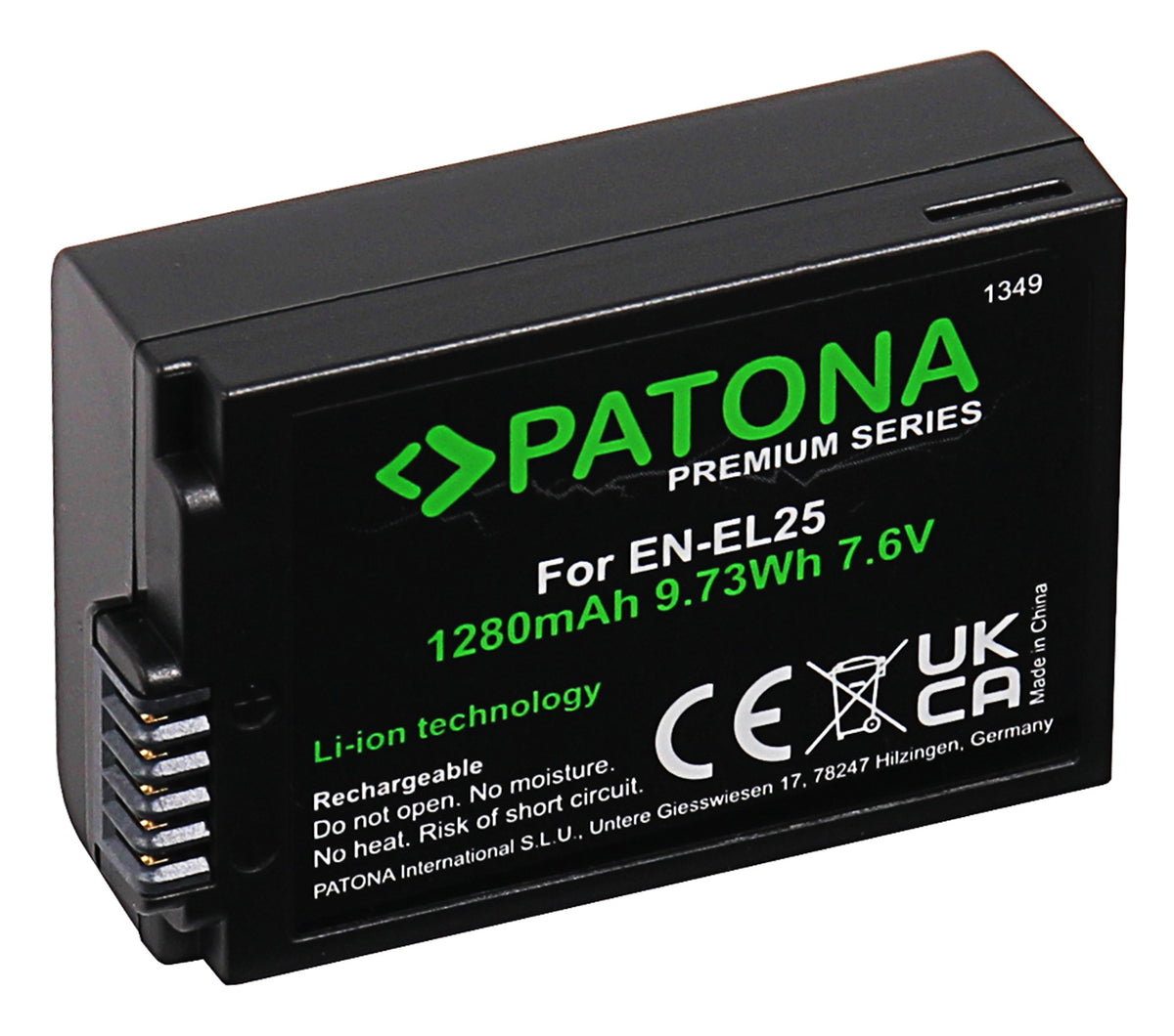 PATONA Premium Akku – 1350 mAh, 7,6 V Li-Ion – für Nikon EN-EL25, Z50, Z fc