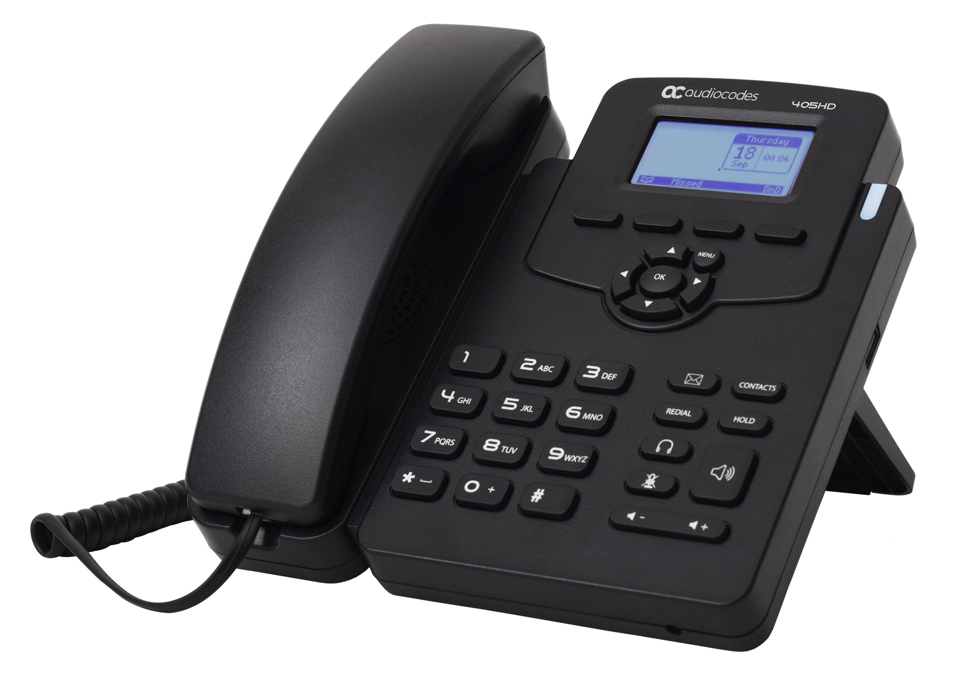 AudioCodes 405HD – IP-Telefon, PoE, 4 Gigabit-Ethernet-Ports (10/100/1000), schwarz