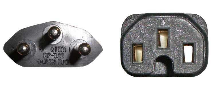 Diggelmann Netzkabel, T12 auf IEC C15, 2 m, Schwarz
