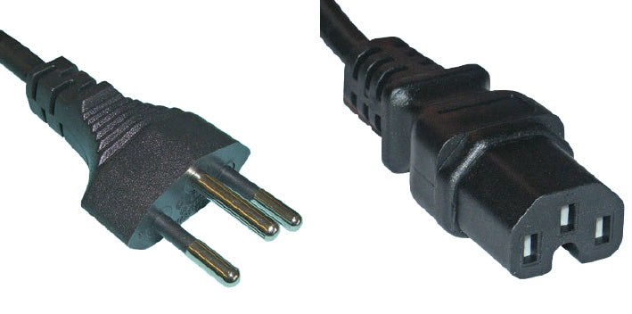 Diggelmann Netzkabel, T12 auf IEC C15, 2 m, Schwarz