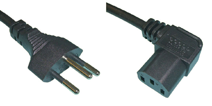 Diggelmann Netzkabel – T12–IEC C13, 2 m, 10 A, schwarz