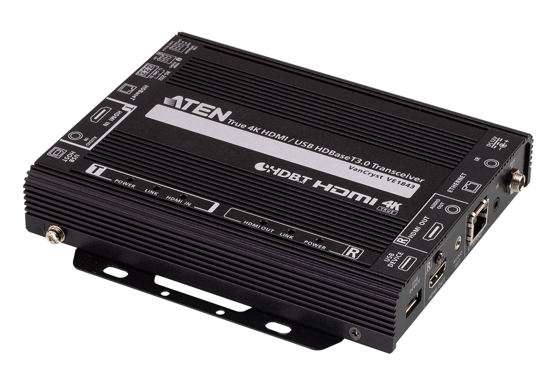 ATEN True 4K VE1843 – AV-Repeater – 4K UHD (4096×2160), HDBaseT 100 m – Schwarz, Metall