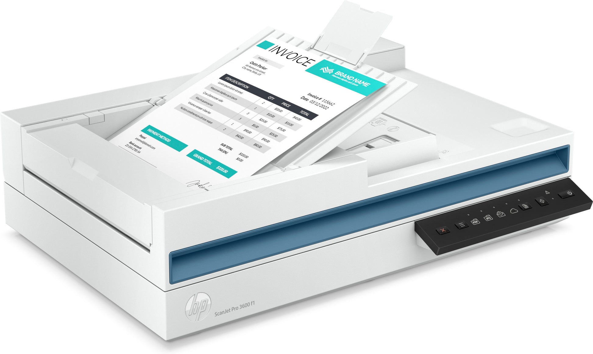HP ScanJet Pro 3600 f1 – Flachbett + ADF, A4, Duplex, 30 ppm, USB, 1'200 dpi