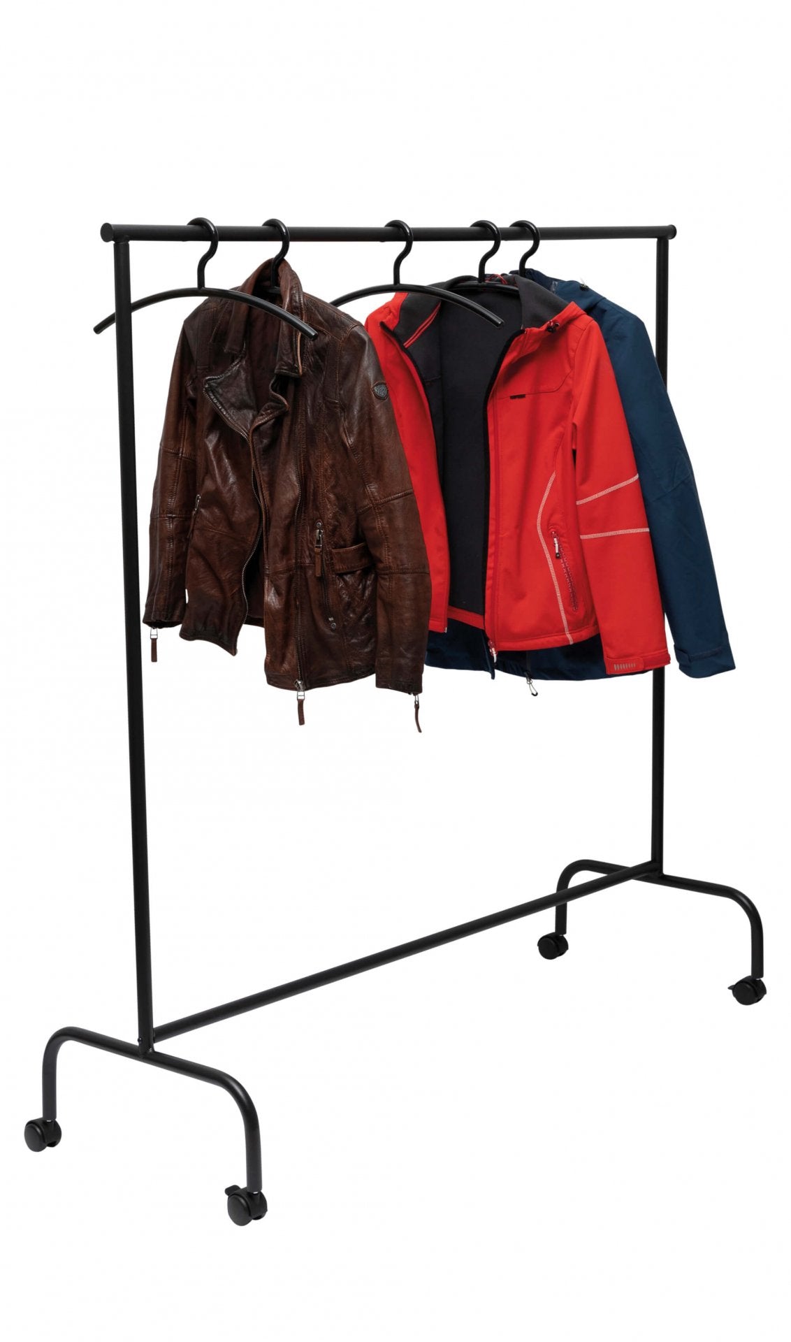 MAULlimbo Garderobenständer – Metall – Schwarz – 1'510 mm – 4 Doppel-Lenkrollen