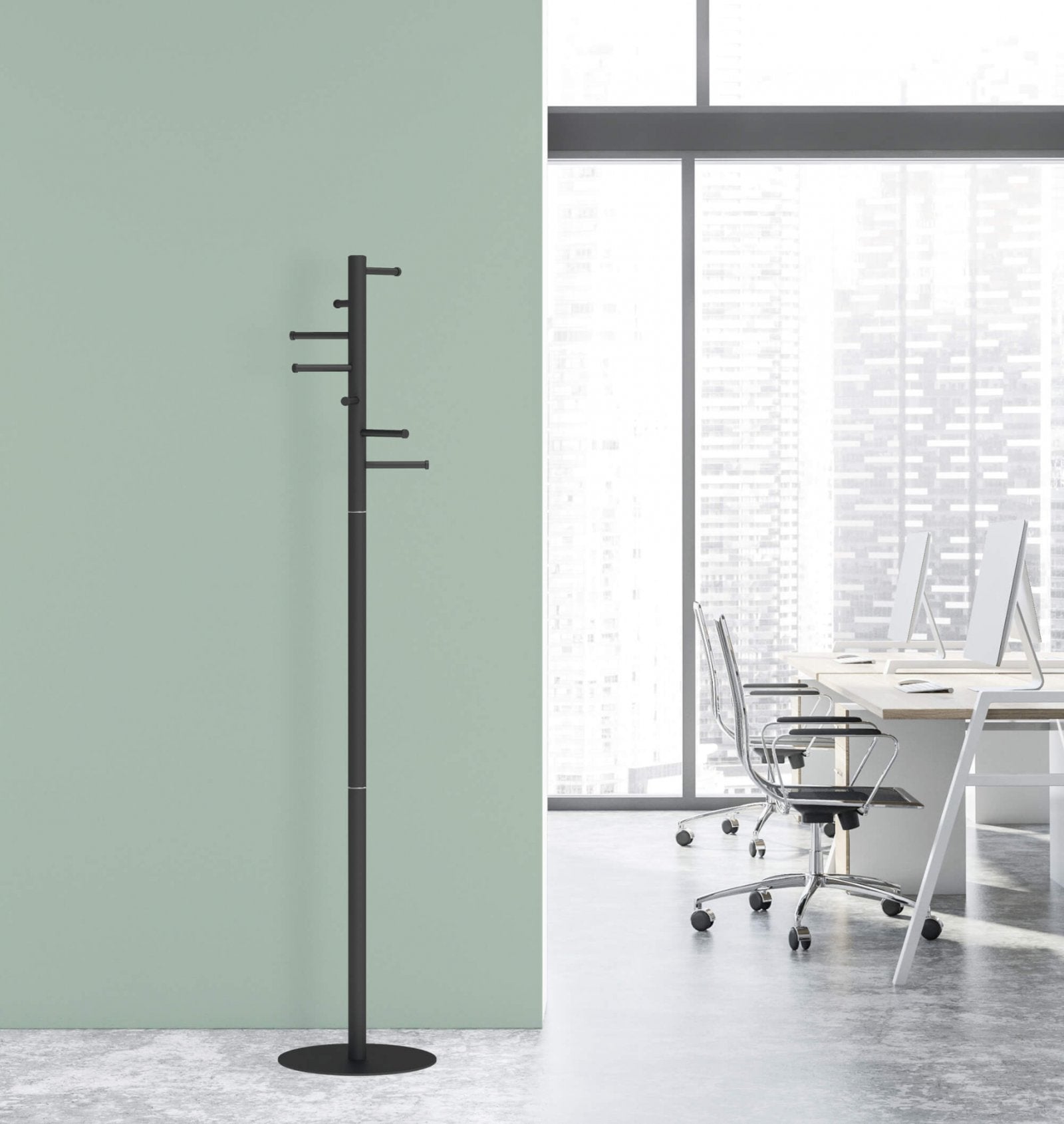 MAUL Garderobenständer – Stahl – Schwarz – 1'770 mm