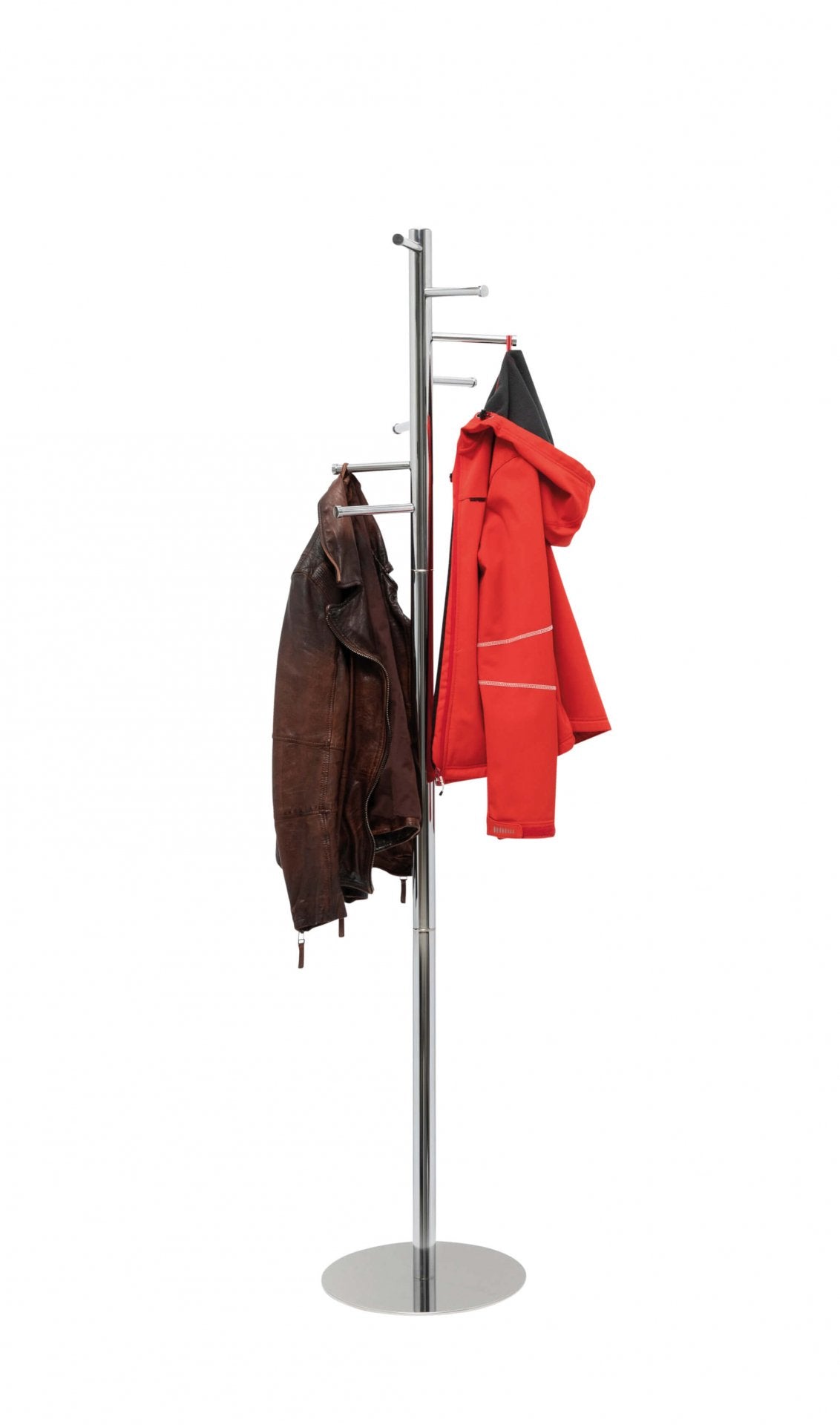 MAUL Calima Garderobenständer (7 Haken) – Stahl – Silber – 1'770 mm