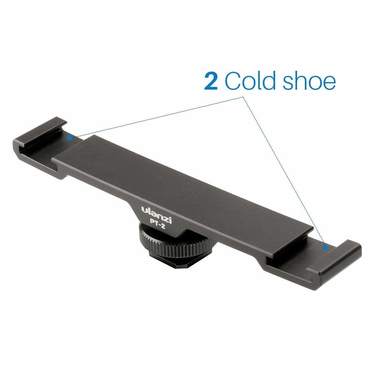 Ulanzi PT-2 Schuhhalterung – 1/4"-20 Gewinde – für Nikon, Canon, Pentax und andere – Schwarz