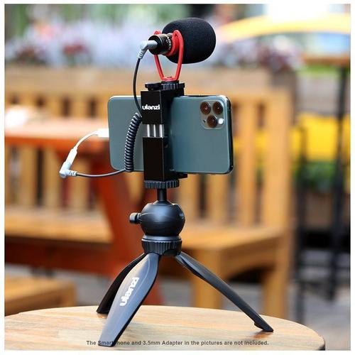 Ulanzi Video Kit 3 – Tisch-Ständer – Smartphone-Halter, 1/4" Stativgewinde – für Smartphones – Schwarz