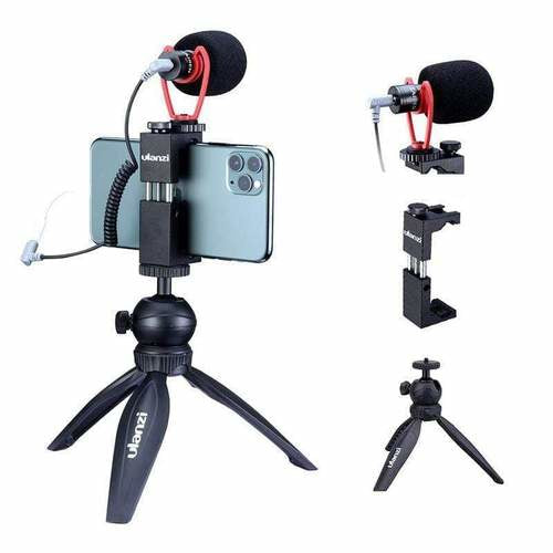 Ulanzi Video Kit 3 – Tisch-Ständer – Smartphone-Halter, 1/4" Stativgewinde – für Smartphones – Schwarz
