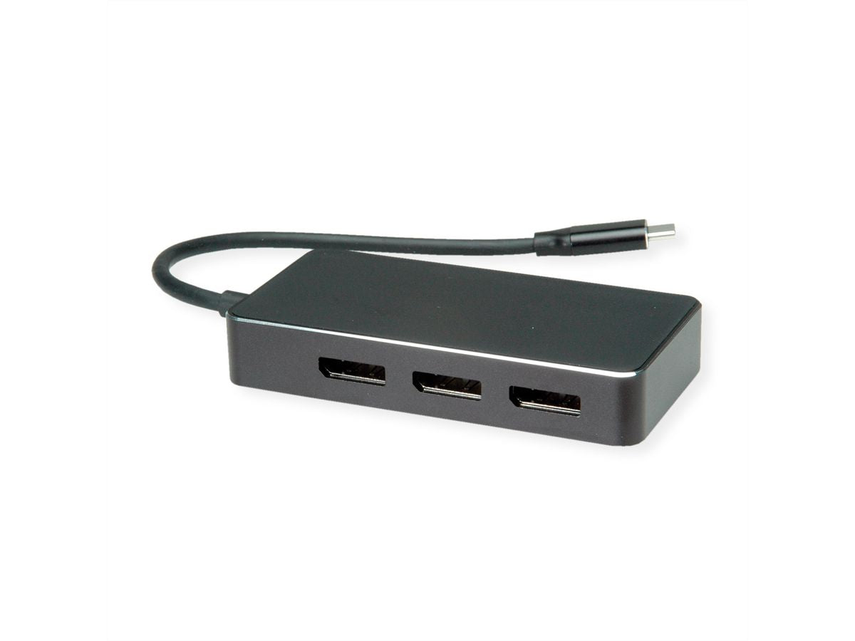 VALUE 12.99.1032 Multiport-Adapter – USB-C, 3× DP, für USB-C-Laptops (DisplayPort Alt Mode)