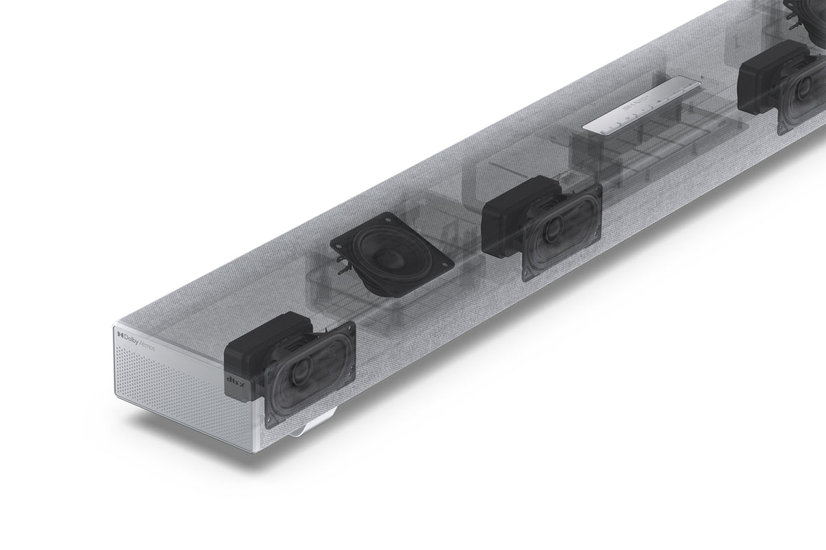 Sharp HT-SBW53121SL – Soundbar – 3.1.2, Dolby Atmos/DTS:X, mit kabellosem Subwoofer, 182 W – Silber
