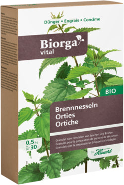 Hauert Mikronährstoff-Dünger, Biorga Vital Brennnesseln, Granulat, Bio, 500 g – 1 Stück