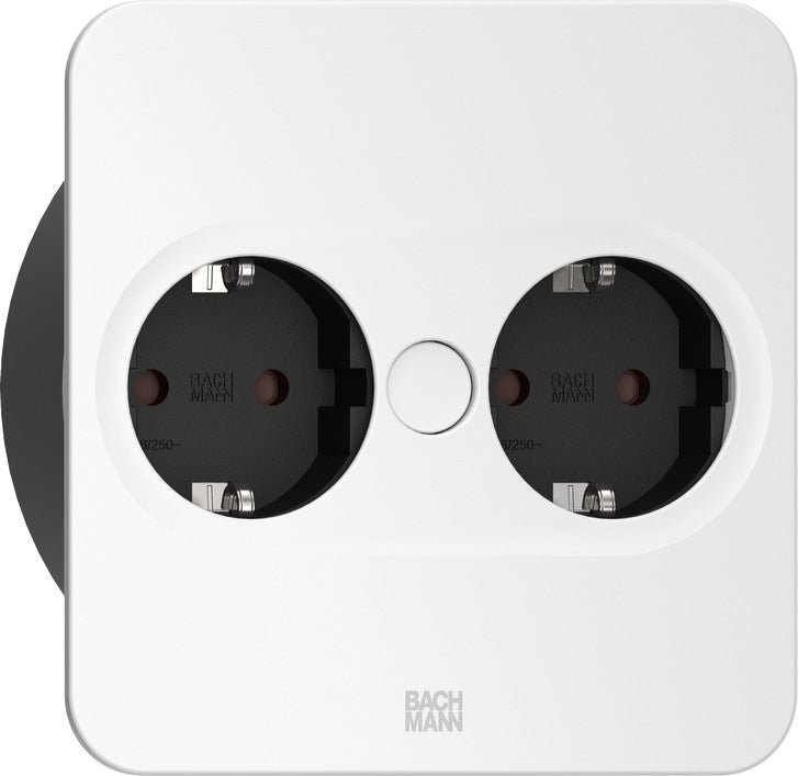 Bachmann TWIST 2 – Einbau-Anschlussfeld, 2× Schuko (Typ F), 2 m, Stecker Schutzkontakt (Typ E/F), IP20