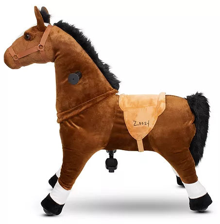 Zoosy Aufsitztier Pferd – 4 Räder, max. 75 kg – 90 × 91 × 27 cm – ab 4 Jahren