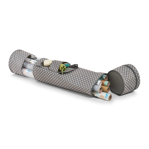 Zeller Present 14660 Geschenkpapierhalter – Polyester – Grau – für 15 Rollen – Ø 170 × H 850 mm