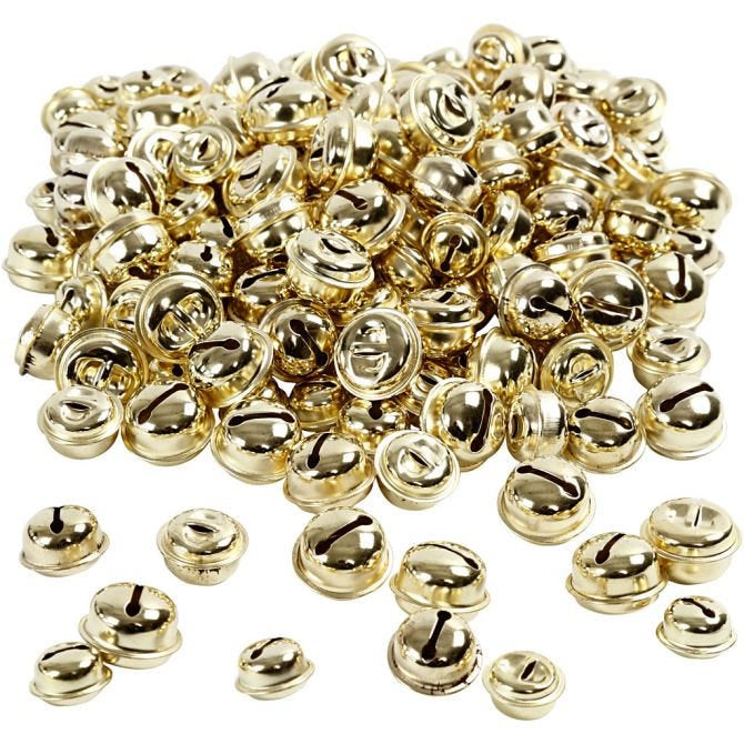 Creativ Company Glöckchen, Ø 13 mm, Metall, Gold, 220 Stk