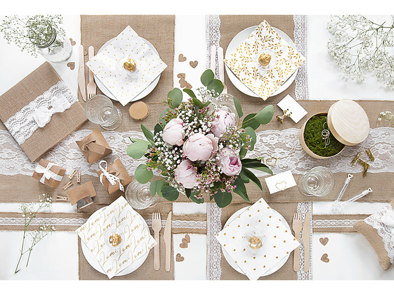 PartyDeco Tischläufer – 28×275 cm, Jute, braun, Hochzeit