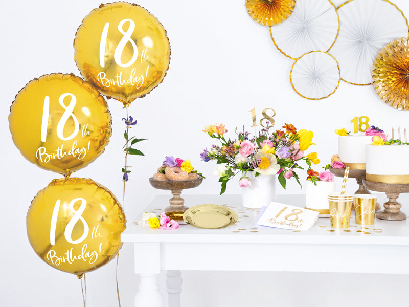 PartyDeco Folienballon – Ø 45 cm – Folie, Mehrfarbig