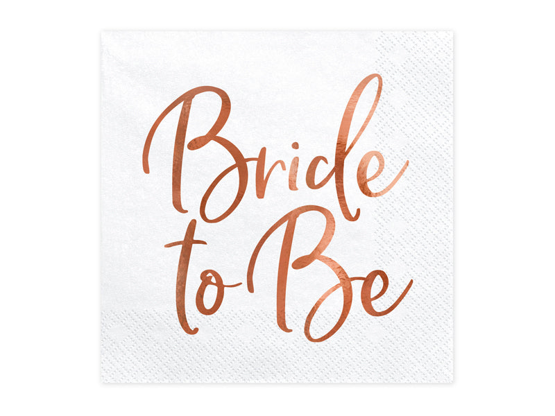 PartyDeco Servietten Bride to be – 33 × 33 cm, 3-lagig – 20 Stück