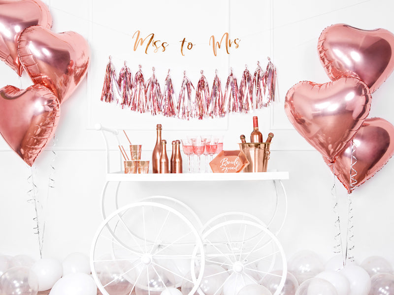 PartyDeco Folienballon Herz – Roségold – Ø 45 cm – Folie – 1 Stk