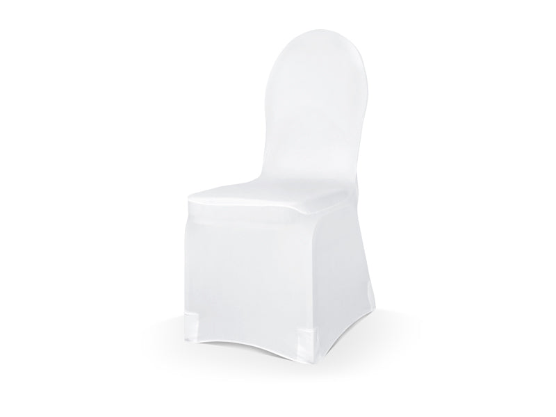 PartyDeco Stuhlhusse – 38 × 37 cm, Weiss, Stretch-Stoff
