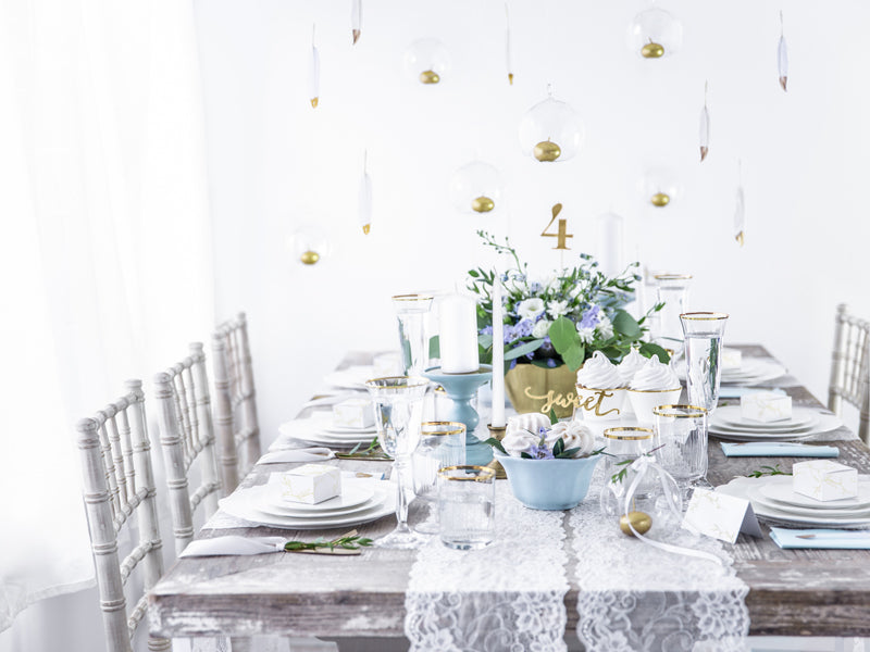 PartyDeco Deko-Zahl Hochzeit – Gold – 26,5 cm – Holz – 10 Stk