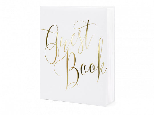 PartyDeco Gästebuch – 22 Seiten – 200 × 245 mm, weiss, gold