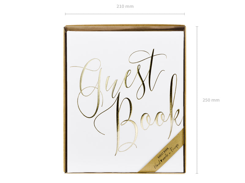 PartyDeco Gästebuch – 22 Seiten – 200 × 245 mm, weiss, gold