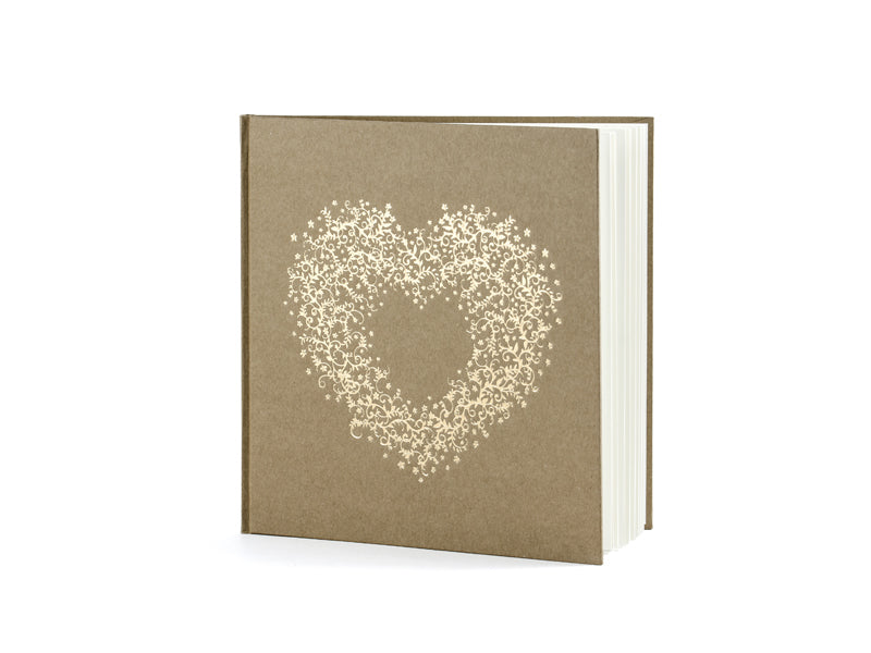 PartyDeco Gästebuch – 22 Seiten – 205 × 205 mm – Hardcover, natur