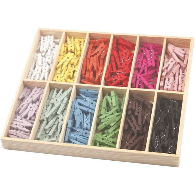 Creativ Company Wäscheklammer, Set à 288 Stk, 3 mm × 25 mm × 3 mm, Birke