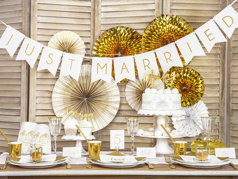 PartyDeco Rosetten – Gold – Ø 23, 32, 40 cm – Papier – 3 Stk